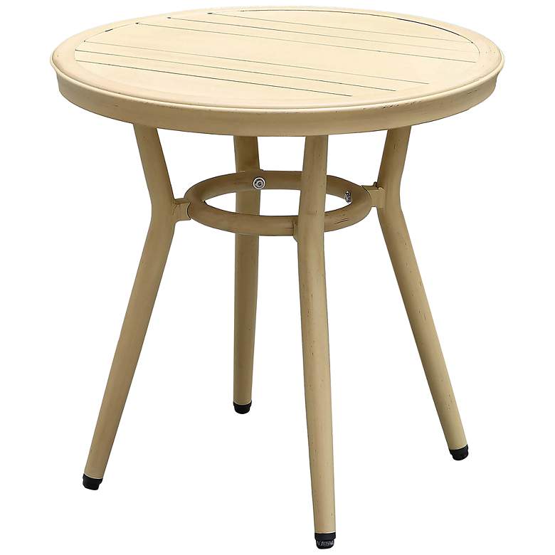 Image 2 Whitelion 22" Wide Natural Tone Outdoor Round Dining Table