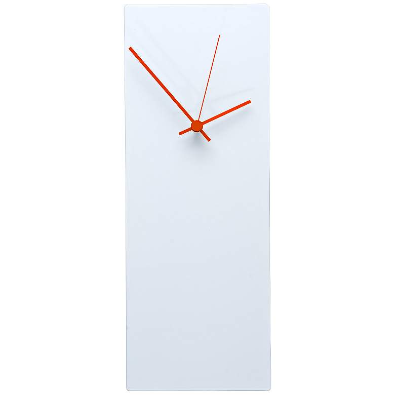 Image 1 Whiteout Orange 16 inch High Minimalist Modern Wall Clock