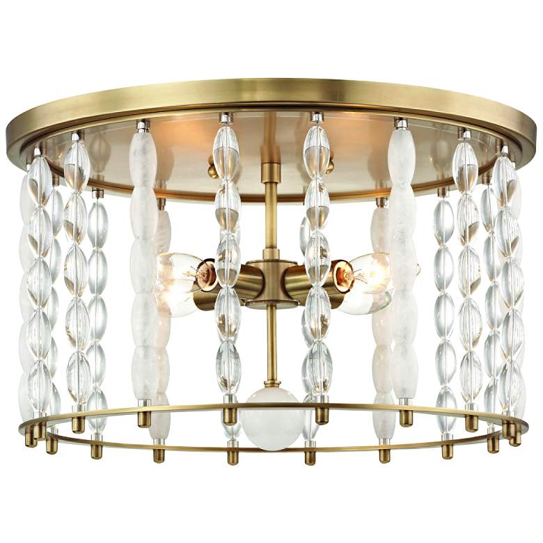 Image 1 Whitestone 16 1/2 inch Wide Aged Brass 4-Light Ceiling Light