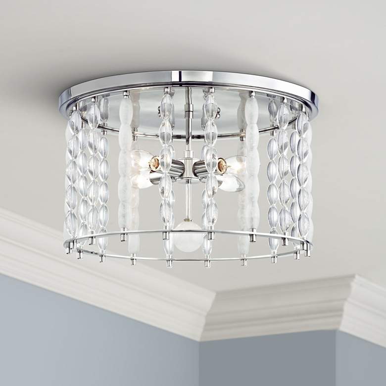 Image 1 Whitestone 16 1/2"W Polished Nickel 4-Light Ceiling Light