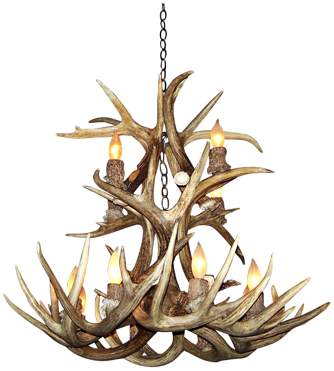 Image 2 Whitetail 28-30"W 12-Light Natural-Shed Antler Chandelier more views