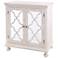 Whitewashed Two Door Storage Cabinet with Mirrored Front