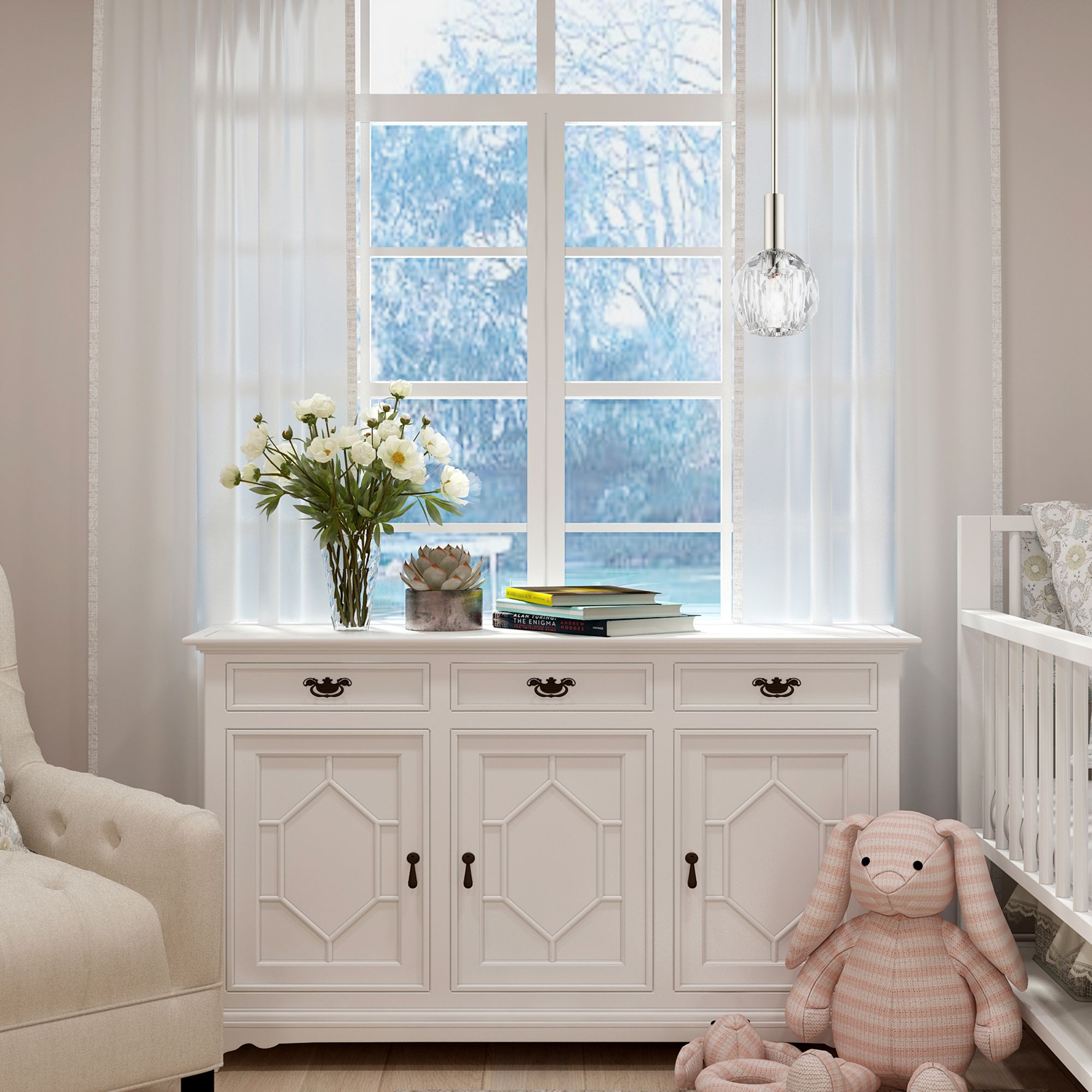 Whitfield 1 Light Polished Nickel Mini Pendant