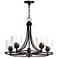 Whitfield 22 1/2"W Bronze and Clear Glass 5-Light Chandelier