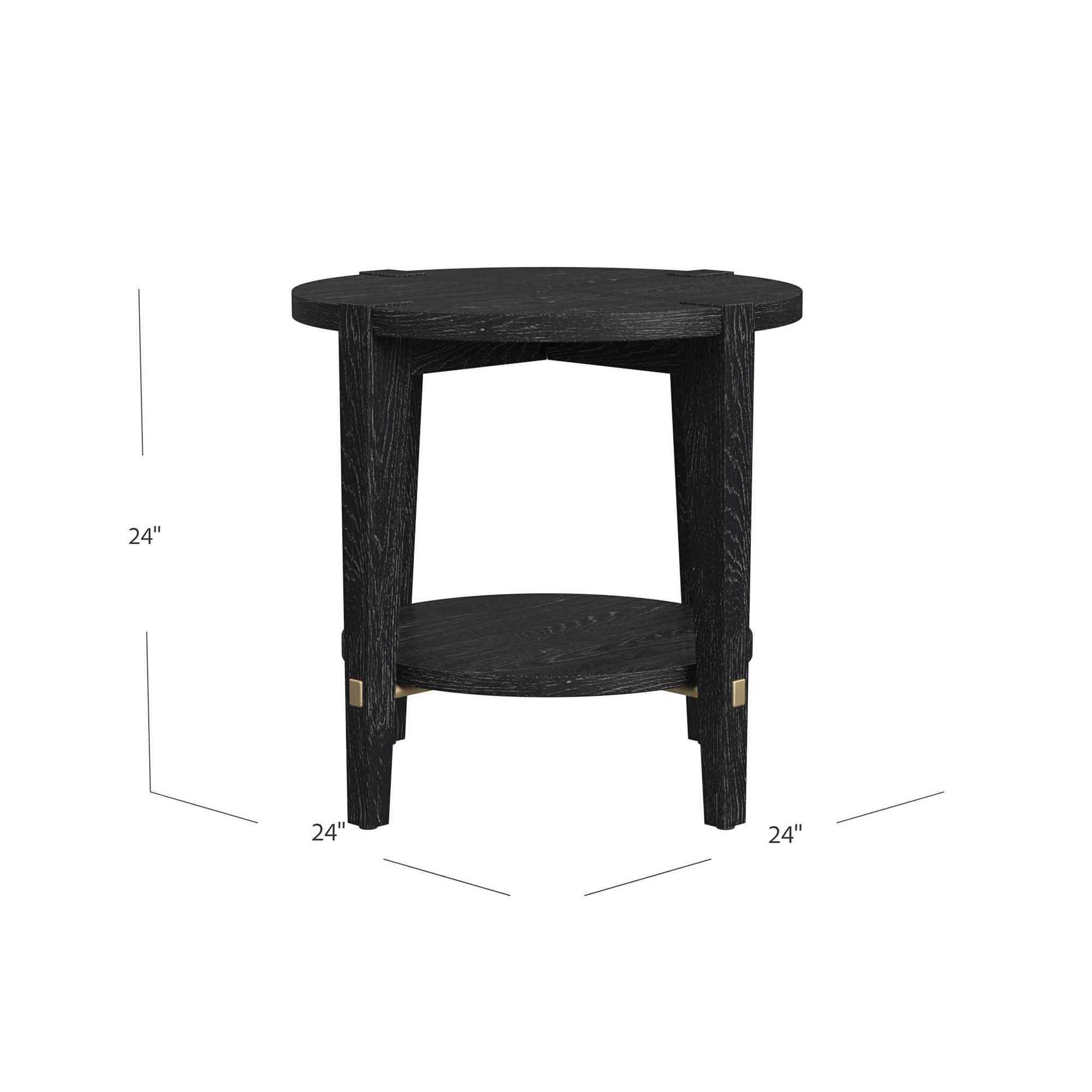 Whitfield 24" Black Round End Table in scene