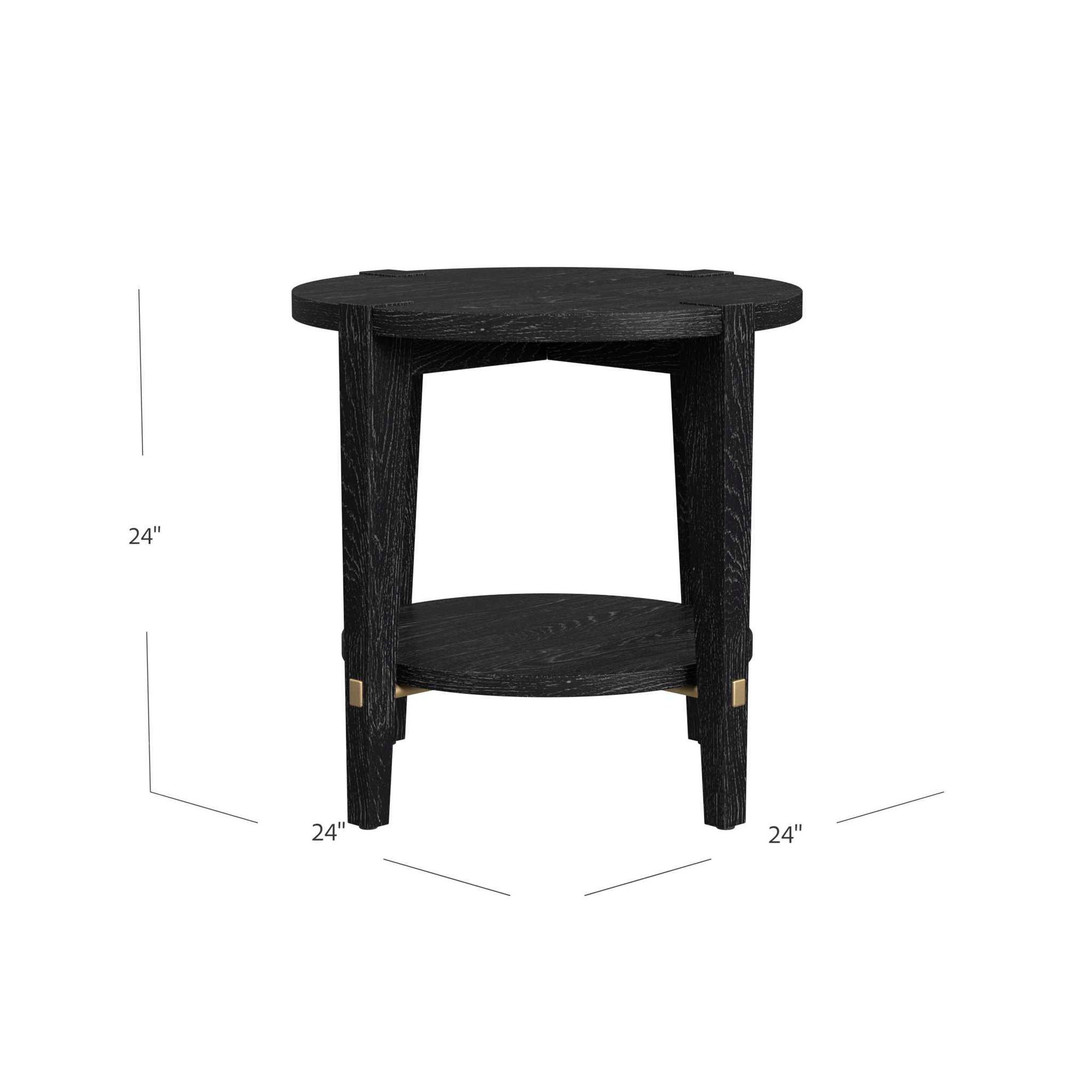 Whitfield 24" Black Round End Table in scene