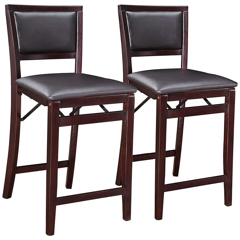 Image 1 Whitfield 24 inch Espresso Folding Counter Stools Set of 2