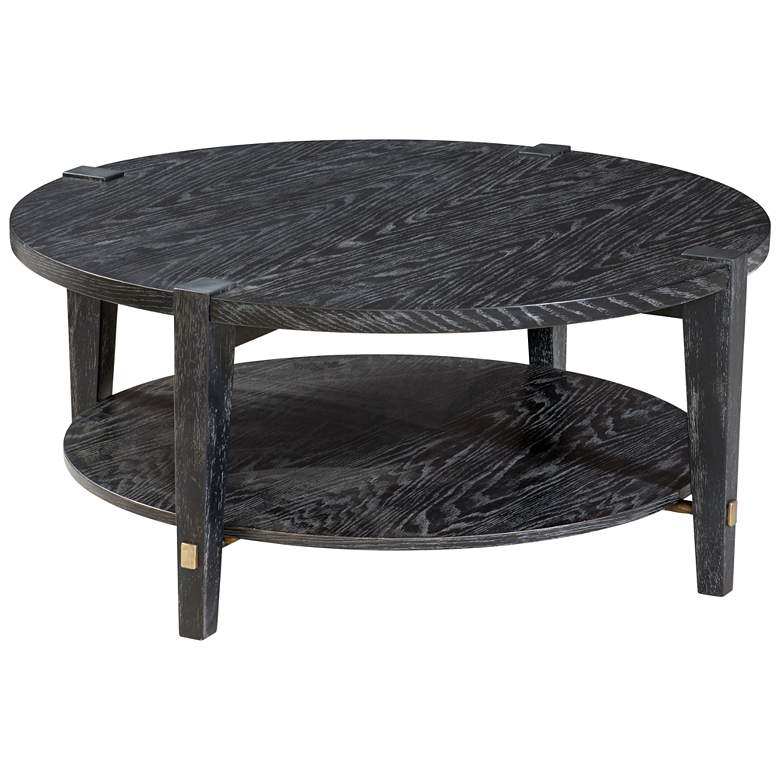 Image 1 Whitfield 40" Wide Black Round Cocktail Table