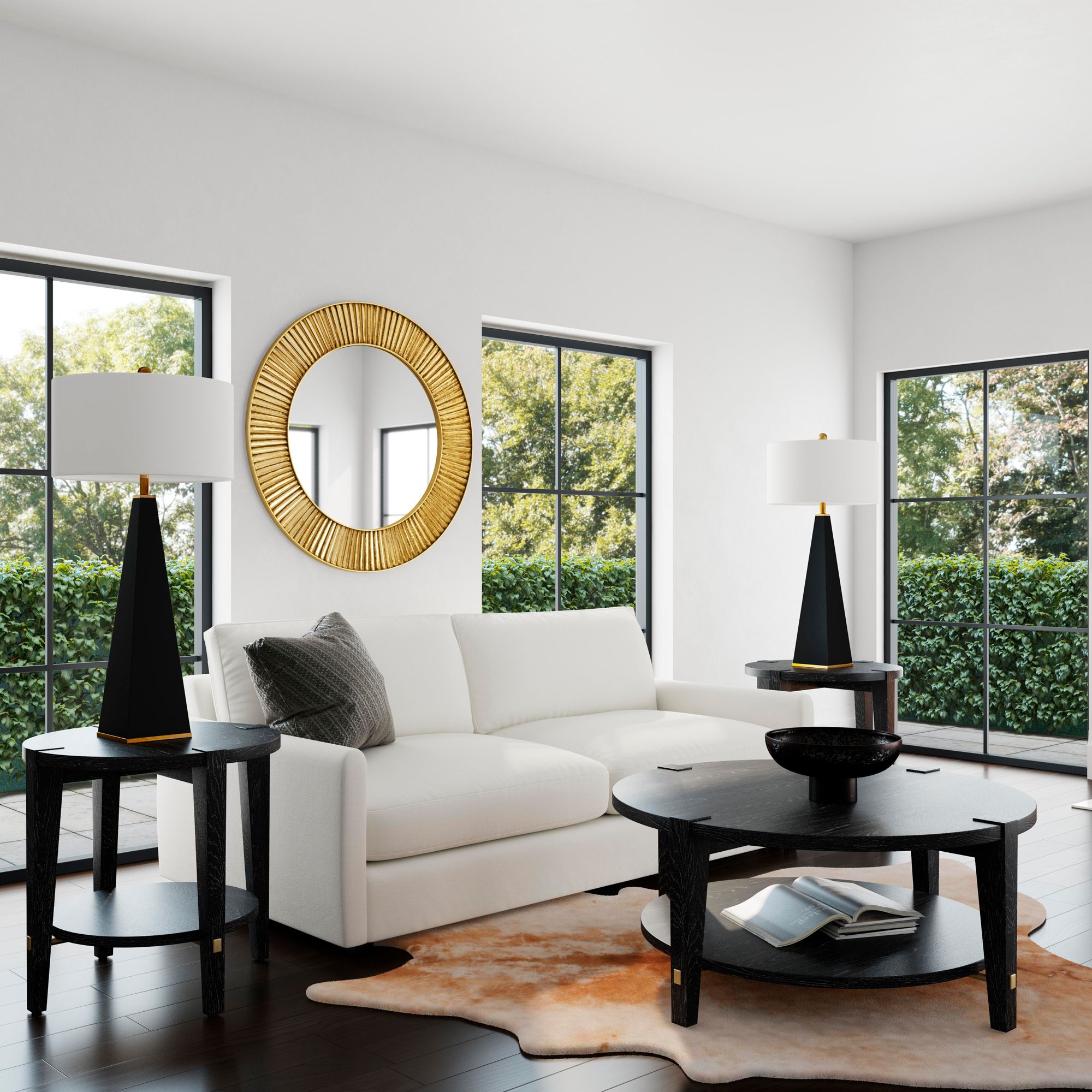 Image 5 Whitfield 40" Wide Black Round Cocktail Table more views