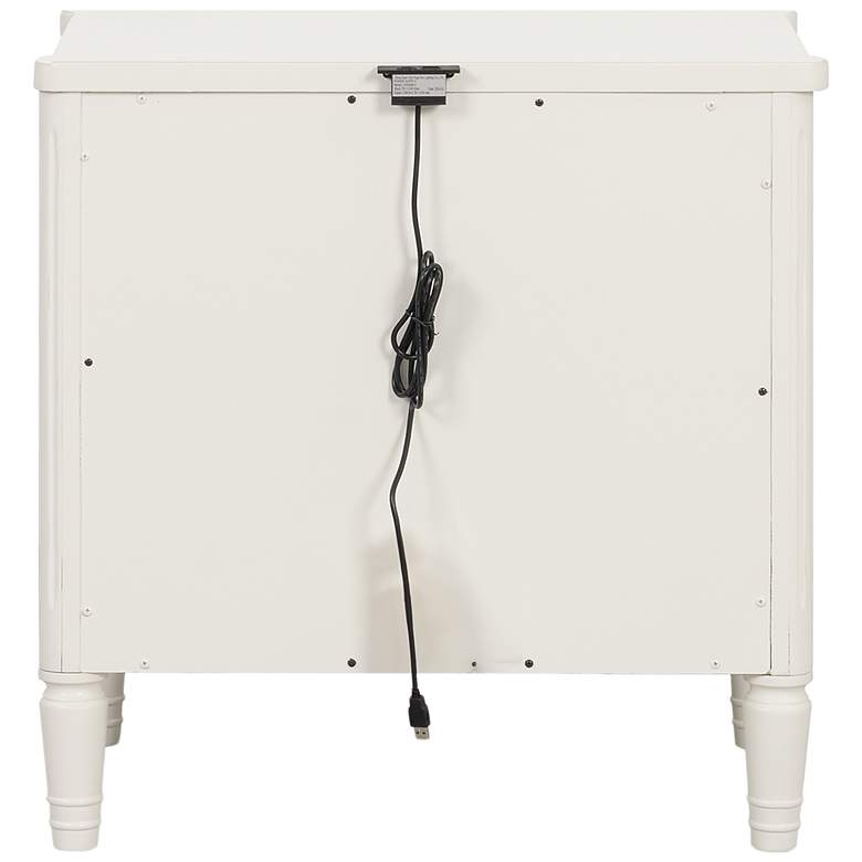 Image 5 Whitfield Modern French White 2 Drawer Nightstand With USB Charging Ports more views