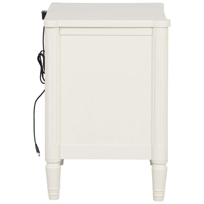 Image 6 Whitfield Modern French White 2 Drawer Nightstand With USB Charging Ports more views
