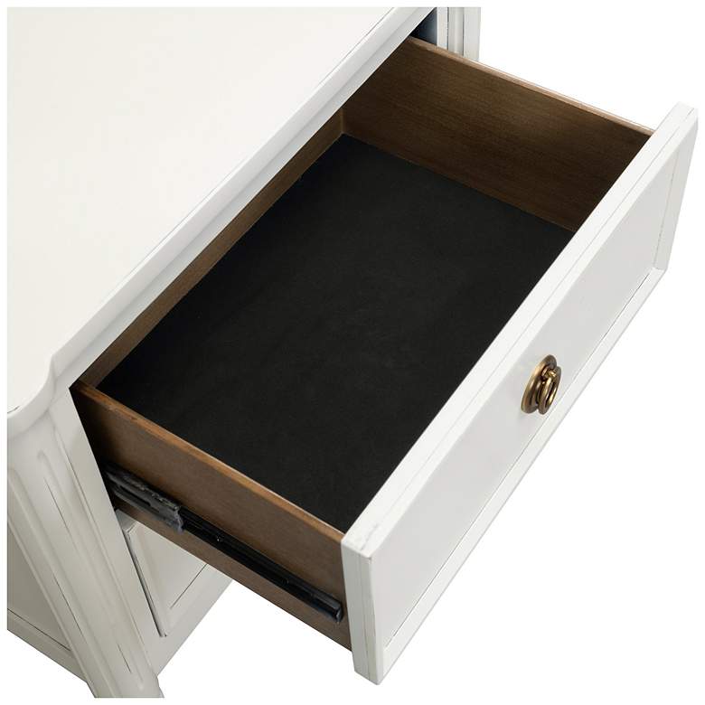 Image 7 Whitfield Modern French White 2 Drawer Nightstand With USB Charging Ports more views