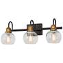 1_Whiting 22 1/2" Wide Black and Gold 3-Light Bath Light