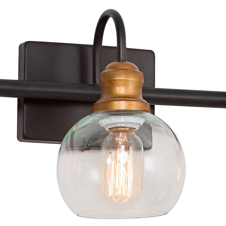 Image 2 Whiting 22 1/2" Wide Dark Brown and Gold 3-Light Bath Light more views