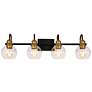 1_Whiting 29 1/2" Wide Black and Gold 4-Light Bath Light