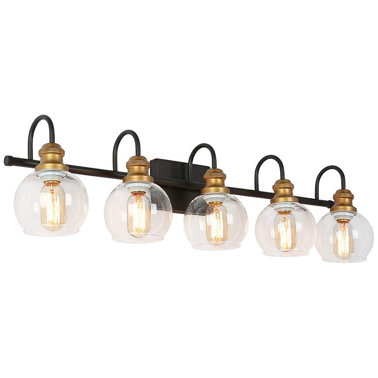 Image 1 Whiting 35 1/2" Wide Oil Rubbed Bronze 5-Light Bath Light