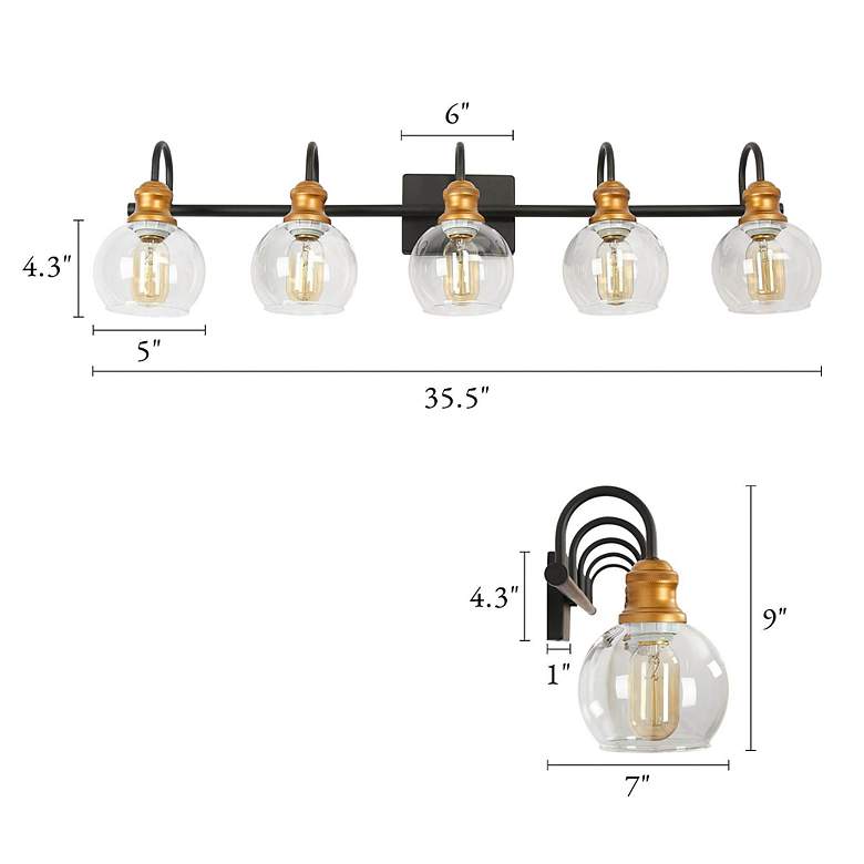 Image 5 Whiting 35 1/2" Wide Oil Rubbed Bronze 5-Light Bath Light more views