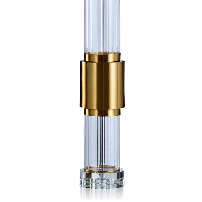 Image 3 Whitlam Table Lamp - Brass Finish And Crystal Body - Hardback Shade more views