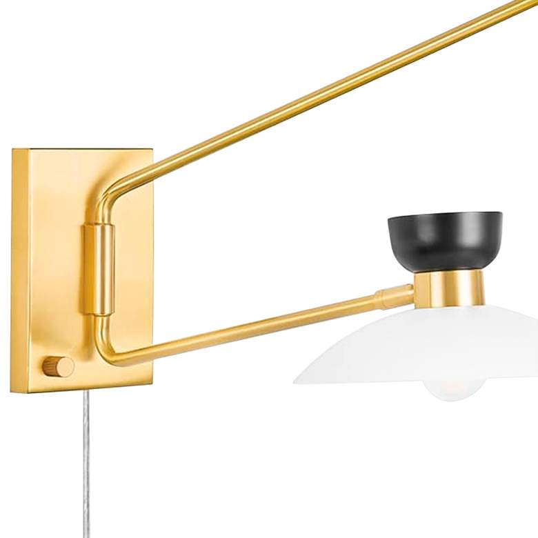 Image 3 Whitley 19 3/4 inch High Aged Brass 2-Light Plug-In Wall Sconce more views