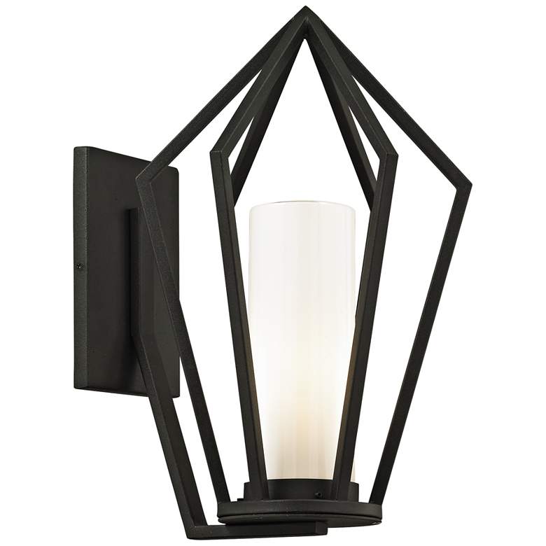 Image 1 Whitley Heights 15 inch High Textured Black Outdoor Wall Light