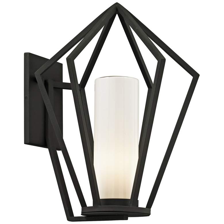 Image 1 Whitley Heights 19 inch High Textured Black Outdoor Wall Light