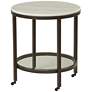 Whitman 24" Bronze and Ivory Marble Round End Table