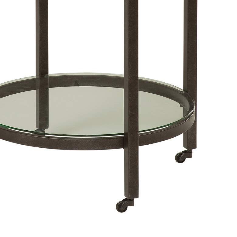 Image 4 Whitman 24" Bronze and Ivory Marble Round End Table more views