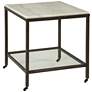 Whitman 25" Bronze and Ivory Marble Square End Table
