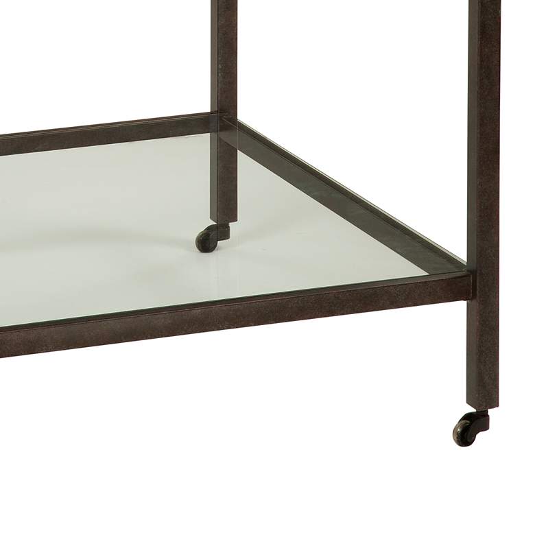 Image 4 Whitman 27" Wide Bronze and White Marble End Table more views