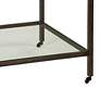 4_Whitman 27" Wide Bronze and White Marble End Table more views