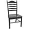 Whitman Antique Black Hardwood Ladder Back Dining Chair