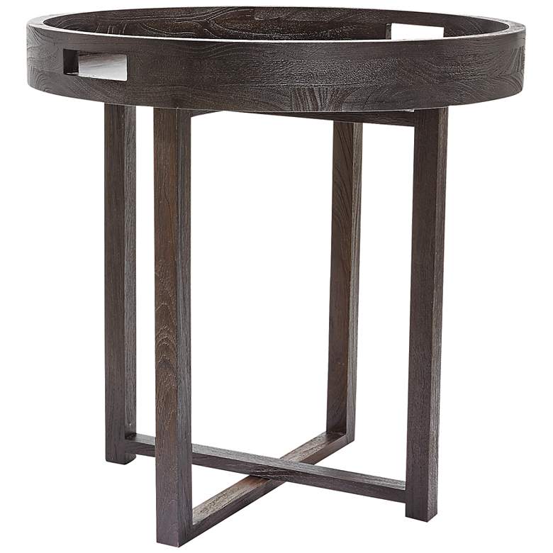 Image 1 Whitman Removable-Tray Round Black Side Table