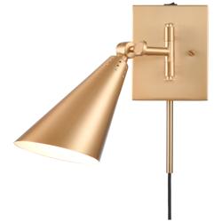 Whitmire 10.25&quot; High 1-Light Plug-In/Hardwire Sconce - Brushed Gold