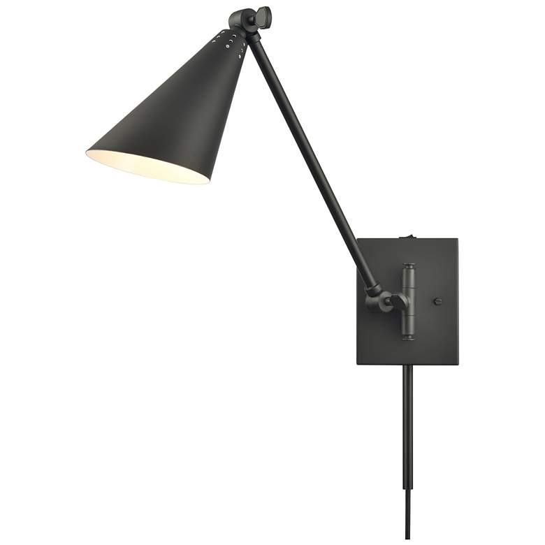Image 1 Whitmire 10.5 inch High 1-Light Plug-In/Hardwire Sconce - Matte Black