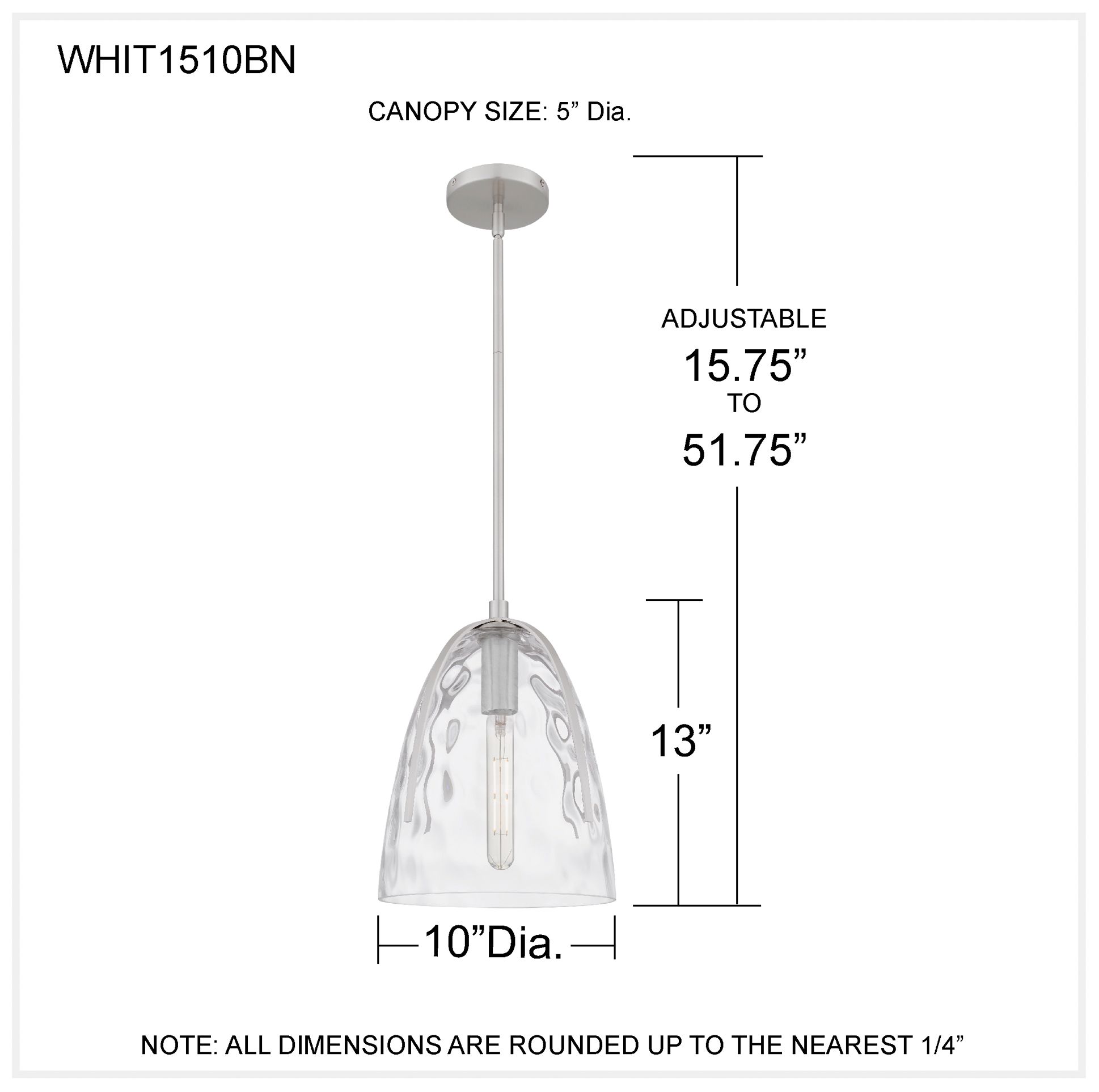 Whitmore 1-Light Brushed Nickel Mini Pendant Light