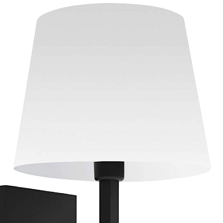 Image 3 Whitney 11" High Matte Black Wall Sconce with White Shade more views