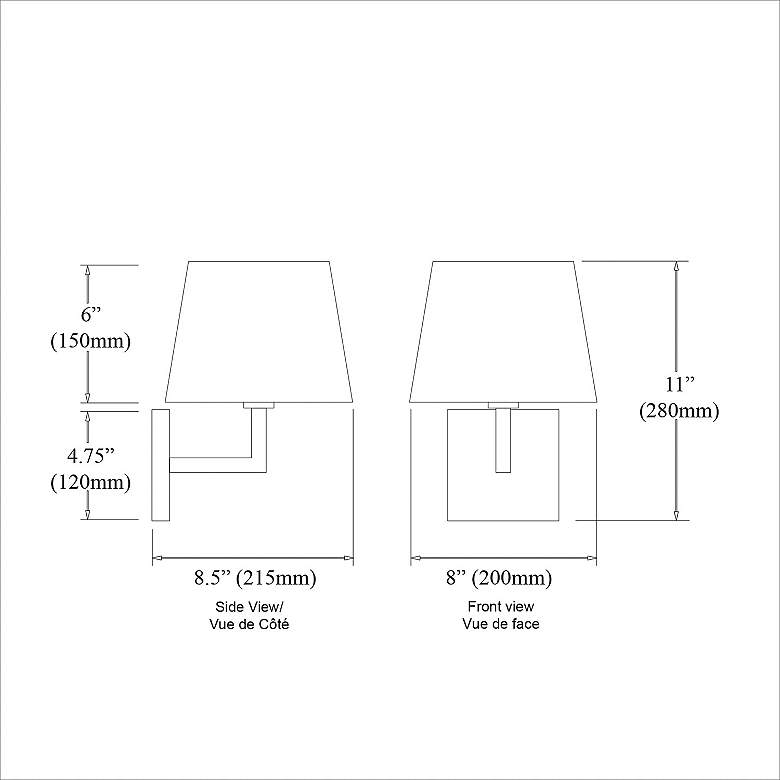 Image 4 Whitney 11" High Matte Black Wall Sconce with White Shade more views