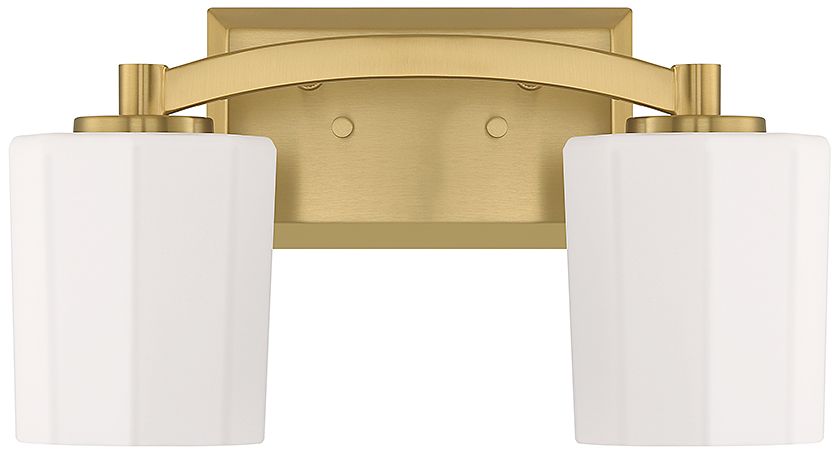 Image 2 Whitney 2-Light Bathroom Vanity Light in Warm Brass more views