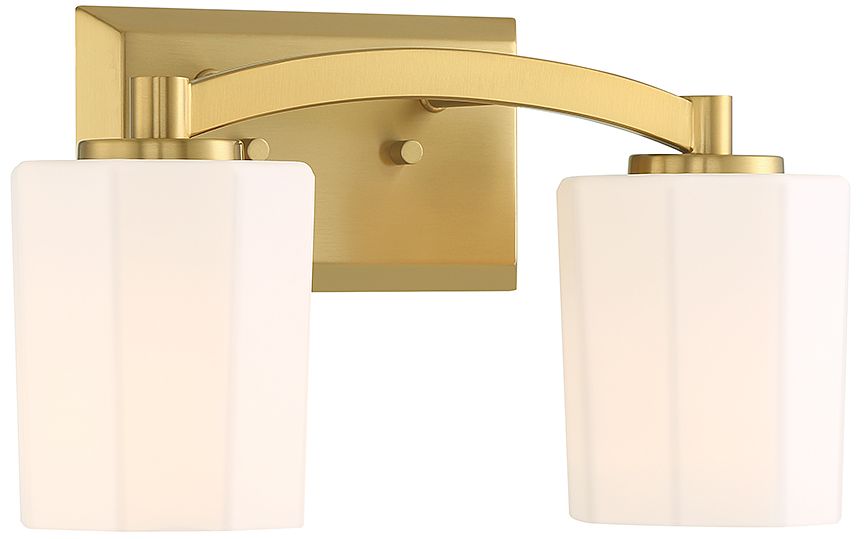 Image 3 Whitney 2-Light Bathroom Vanity Light in Warm Brass more views