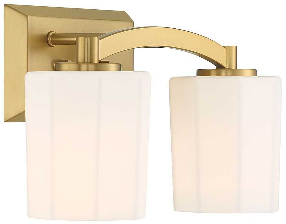 Image 4 Whitney 2-Light Bathroom Vanity Light in Warm Brass more views