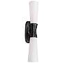 1_Whitney 24" High 2-Light Matte Black Finish Wall Sconce w/ White Shade