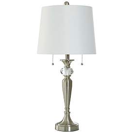 Image1 of Whitney 28" High Brushed Steel And Clear Crystal Table Lamp