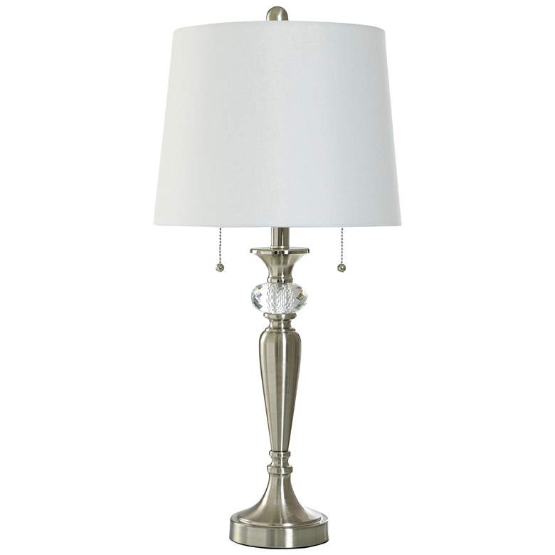 Image 1 Whitney 28" High Brushed Steel And Clear Crystal Table Lamp