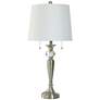 Whitney 28" High Brushed Steel And Clear Crystal Table Lamp
