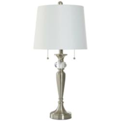 Whitney 28" High Brushed Steel And Clear Crystal Table Lamp
