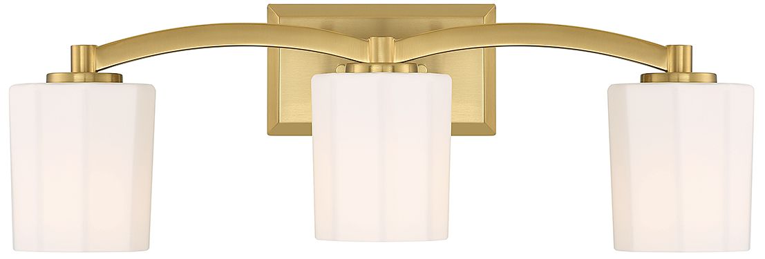 Whitney 3-Light Bathroom Vanity Light in Warm Brass