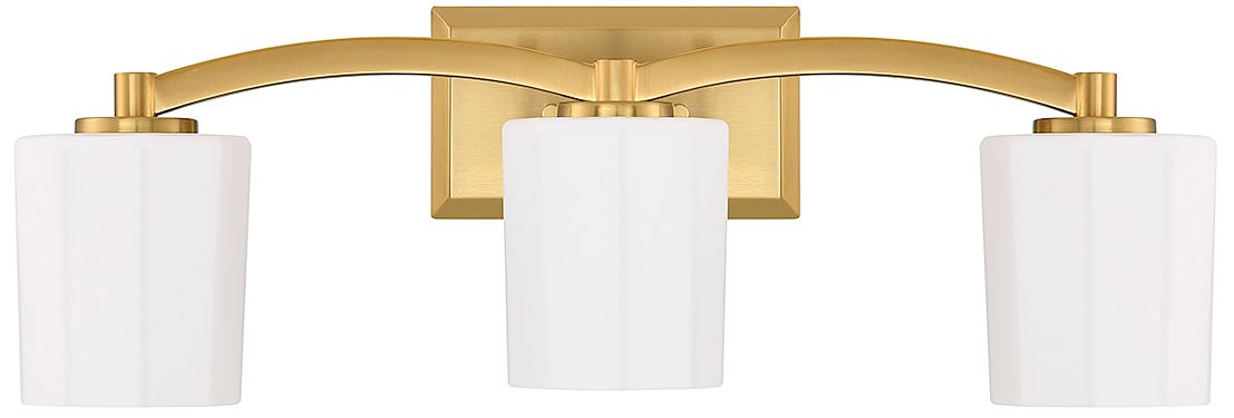 Image 2 Whitney 3-Light Bathroom Vanity Light in Warm Brass more views