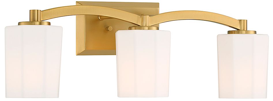 Image 3 Whitney 3-Light Bathroom Vanity Light in Warm Brass more views