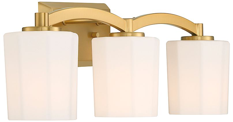 Image 4 Whitney 3-Light Bathroom Vanity Light in Warm Brass more views
