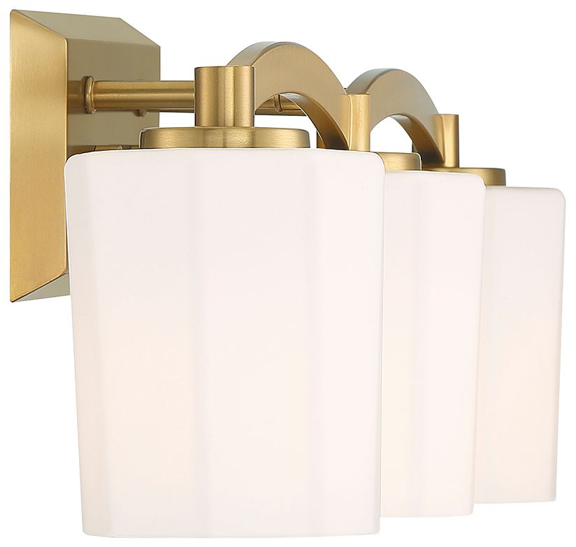Image 5 Whitney 3-Light Bathroom Vanity Light in Warm Brass more views